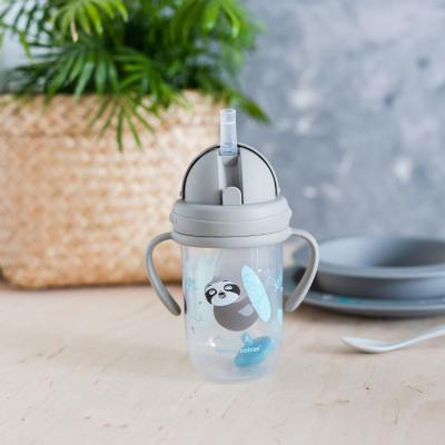 Canpol babies Exotic Animals Non-Spill Expert Cup With Weighted Straw Grey Trinkbecher für Kinder 270 ml