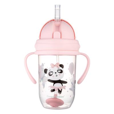 Canpol babies Exotic Animals Non-Spill Expert Cup With Weighted Straw Pink Trinkbecher für Kinder 270 ml