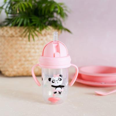Canpol babies Exotic Animals Non-Spill Expert Cup With Weighted Straw Pink Trinkbecher für Kinder 270 ml
