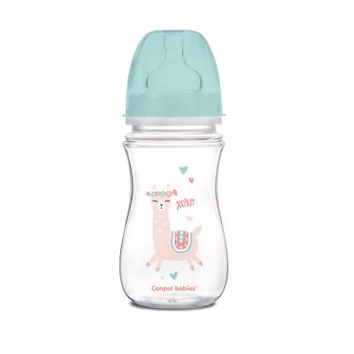 Canpol babies Exotic Animals Easy Start Anti-Colic Bottle Green 3m+ Babyflasche für Kinder 240 ml