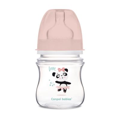 Canpol babies Exotic Animals Easy Start Anti-Colic Bottle Pink 0m+ Babyflasche für Kinder 120 ml