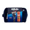 Gillette ProGlide Geschenkset Proglide Rasierer 1 St. + Proglide Ersatzkopf 1 St. + Fusion Shave Gel Sensitive 200 ml + Kosmetiktasche