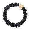By Eloise London Skinny Silk Scrunchie Gold Heart Haargummi für Frauen 1 St. Farbton  Black
