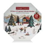 Yankee Candle 24 Days of Fragrance Advent Calendar Geschenkset Teelichter 24 x 9,8 g + Teelichthalter aus Glas