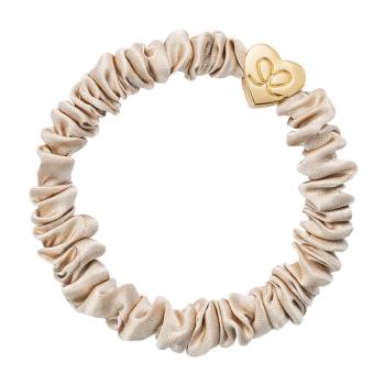 By Eloise London Skinny Silk Scrunchie Gold Heart