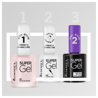 Rimmel London Super Gel French Manicure STEP1 Nagellack für Frauen 12 ml Farbton  091 English Rose