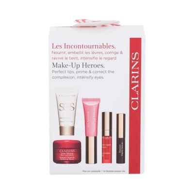 Clarins Make-up Heroes Geschenkset Mascara Supra Volume 3,5 ml + Make-up Base Instant Smooth Perfecting Touch 4 ml + Lippenöl Lip Comfort Oil 2,8 ml 03 Red Berry + Lip Gloss Natural Lip Perfector 5 ml 01 Rose Shimmer + Make-up Base SOS Primer 5 ml 00 Universal Light