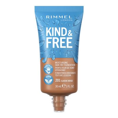 Rimmel London Kind &amp; Free Skin Tint Foundation Foundation für Frauen 30 ml Farbton  201 Classic Beige