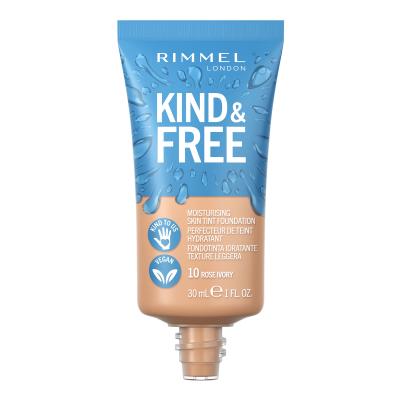 Rimmel London Kind &amp; Free Skin Tint Foundation Foundation für Frauen 30 ml Farbton  10 Rose Ivory