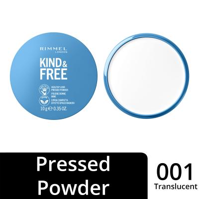 Rimmel London Kind &amp; Free Healthy Look Pressed Powder Puder für Frauen 10 g Farbton  01 Translucent