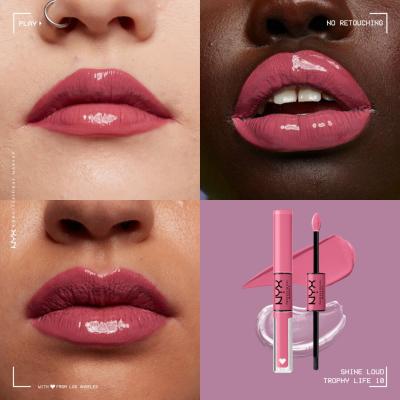 NYX Professional Makeup Shine Loud Lippenstift für Frauen 3,4 ml Farbton  10 Trophy Life