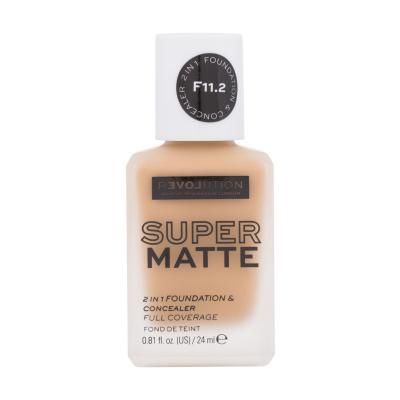 Revolution Relove Super Matte 2 in 1 Foundation & Concealer Foundation für Frauen 24 ml Farbton  F11.2