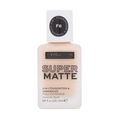 Revolution Relove Super Matte 2 in 1 Foundation & Concealer Foundation für Frauen 24 ml Farbton  F6