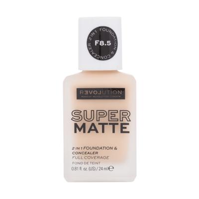 Revolution Relove Super Matte 2 in 1 Foundation & Concealer Foundation für Frauen 24 ml Farbton  F8.5