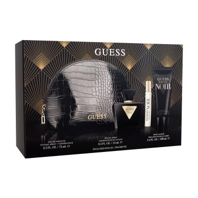 GUESS Seductive Noir SET1 Geschenkset Eau de Toilette 75 ml + Körpermilch 100 ml + Eau de Toilette 15 ml + Kosmetiketui