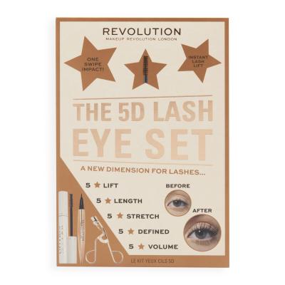 Makeup Revolution London 5D Lash Eye Set Geschenkset Mascara 5D Lash 14 ml + Eyeliner Renaissance Flick 0,8 g Black + Wimpernzange