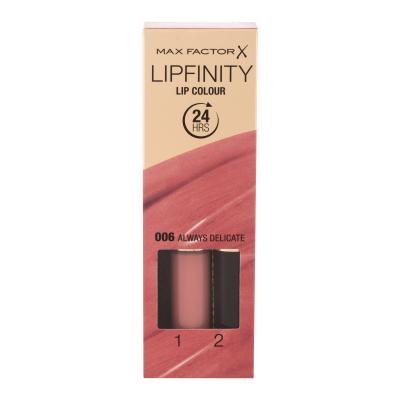 Max Factor Lipfinity Lip Colour Lippenstift für Frauen 4,2 g Farbton  006 Always Delicate