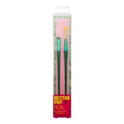 Real Techniques Nectar Pop Fine Line + Fill Duo Geschenkset Wimpernbürste Spoolie RT 077 1 St. + Kosmetikpinsel Smudge Liner RT 073 1 St.