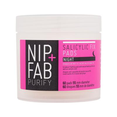 NIP+FAB Purify Salicylic Fix Night Pads Reinigungstücher für Frauen 60 St.