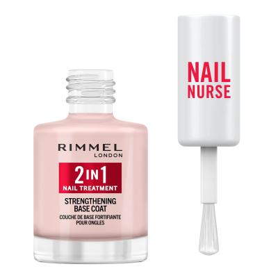 Rimmel London Nail Nurse 2in1 Strenghtening Base Coat Nagellack für Frauen 12 ml