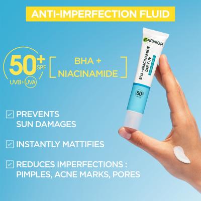 Garnier Pure Active BHA + Niacinamide Daily UV Anti-Imperfection Fluid SPF50+ Tagescreme 40 ml