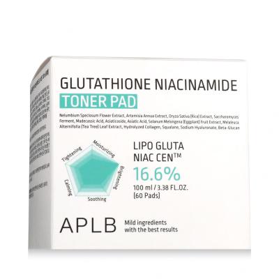 APLB Glutathione Niacinamide Toner Pad Gesichtswasser und Spray 60 St.