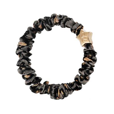 By Eloise London Skinny Silk Scrunchie Gold Star Haargummi für Frauen 1 St. Farbton  Grey Leopard