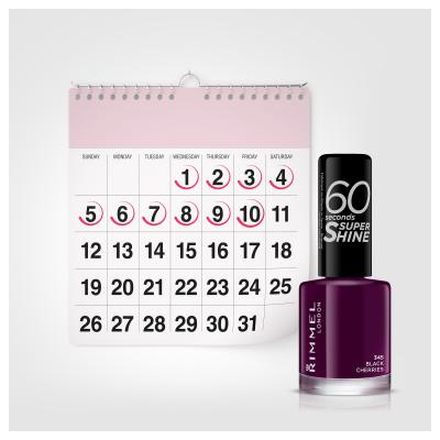 Rimmel London 60 Seconds Super Shine Nagellack für Frauen 8 ml Farbton  345 Black Cherries