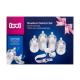 LOVI Newborn Starter Set Girl Babyflasche für Kinder Babyflasche Medical+ 2 x 250 ml + Babyflasche Medical+ 2 x 150 ml + Dynamischer Sauger 2 x 0m + Dynamischer Sauger 2 x 3m + Dynamischer Silikonschnuller Baby Shower 2 x 0-3m + Schnullerband mit Bab