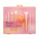 Real Techniques Brushes Level Up Brush + Sponge Set Pinsel für Frauen Pinsel RT343 Brow Spoolie 1 St. + Pinsel RT301 Base Shadow 1 St. + Pinsel RT411 Liquid Highlight 1 St. + Pinsel RT206 Contour Brush 1 St. + Make-up Schwamm Miracle Complexion Spong