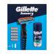 Gillette Sensor3 Sensitive Geschenkset  Sensor3 Rasierer 1 St. + Sensor3 Ersatzköpfe 5 St. + Series Shave Gel Soothing Aloe Vera 75 ml