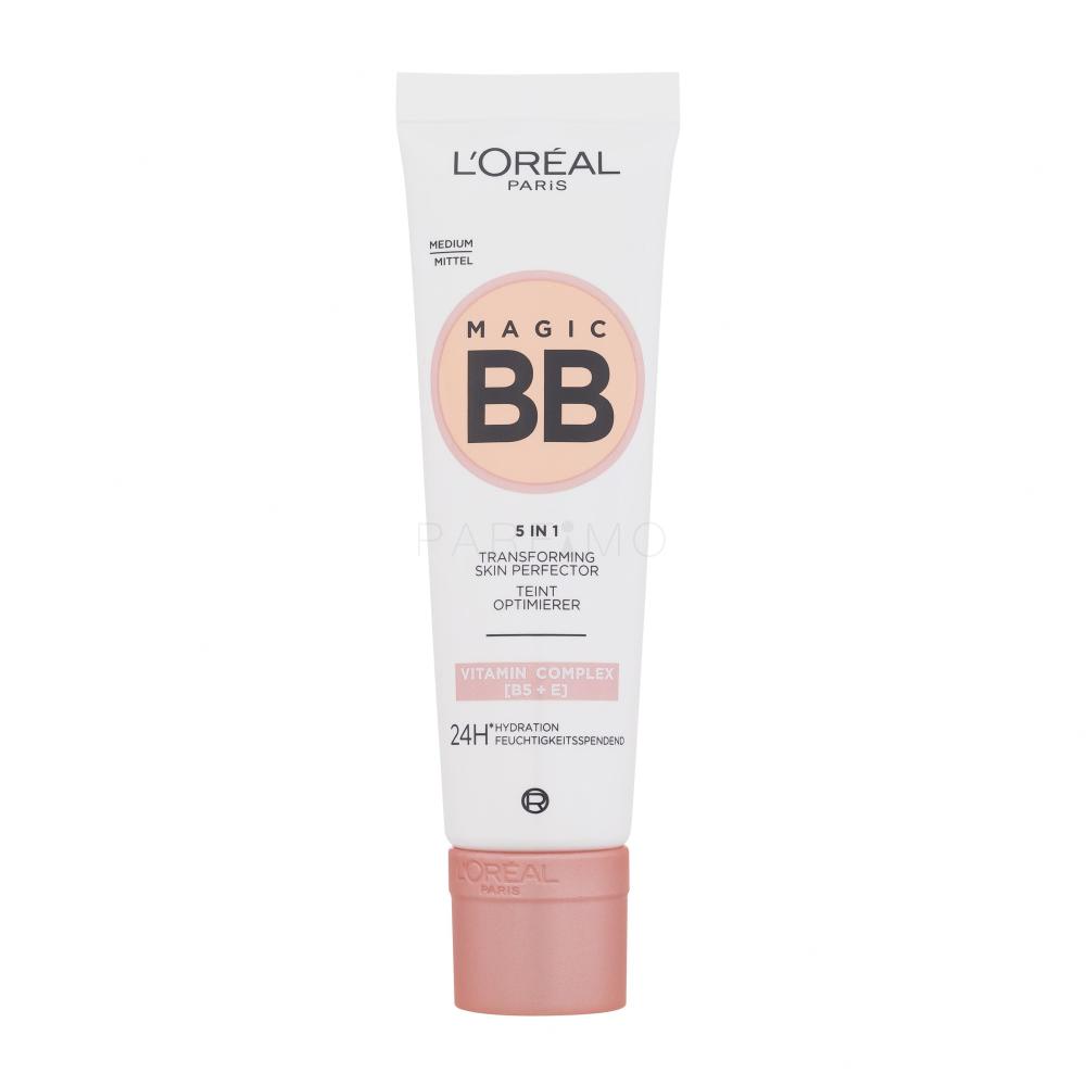 L'Oréal Paris Magic BB 5in1 Transforming Skin Perfector BB Creme für Frauen 30 ml Farbton  Medium