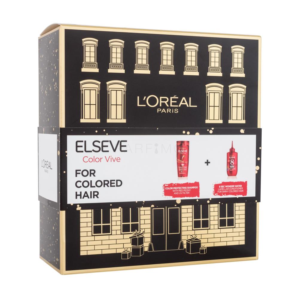L'Oréal Paris Elseve Color-Vive Geschenkset Shampoo Elseve Color Vive 250 ml + Haarbalsam Elseve Color Vive 8 Second Wonder Water 200 ml