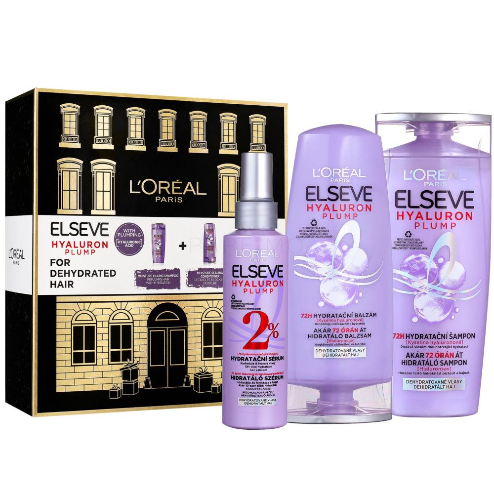 L'Oréal Paris Elseve Hyaluron Plump Geschenkset Shampoo Elseve Hyaluron Plump 250 ml + Conditioner Elseve Hyaluron Plump 200 ml + Haarserum Elseve Hyaluron Plump 150 ml