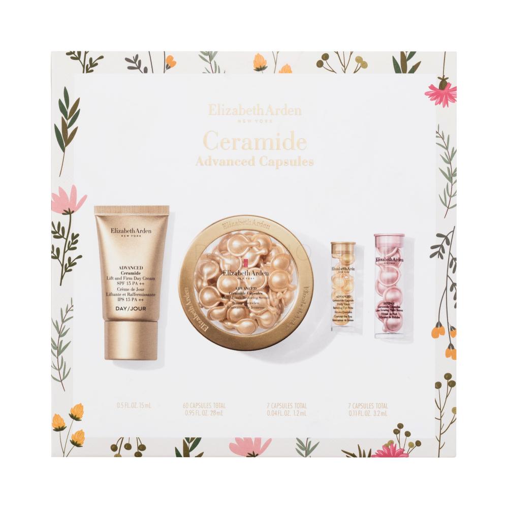 Elizabeth Arden Ceramide Lift & Firm Set Geschenkset Gesichtsserum Ceramide Advanced Daily Youth Restoring Serum 60 St. + Tagescreme Ceramide Advanced Lift and Firm Day Cream SPF15 15 ml + Nachtserum Retinol Ceramide Line Erasing Night Serum 7 St. + Augenserum Ceramide Advanced Daily Youth Restoring
