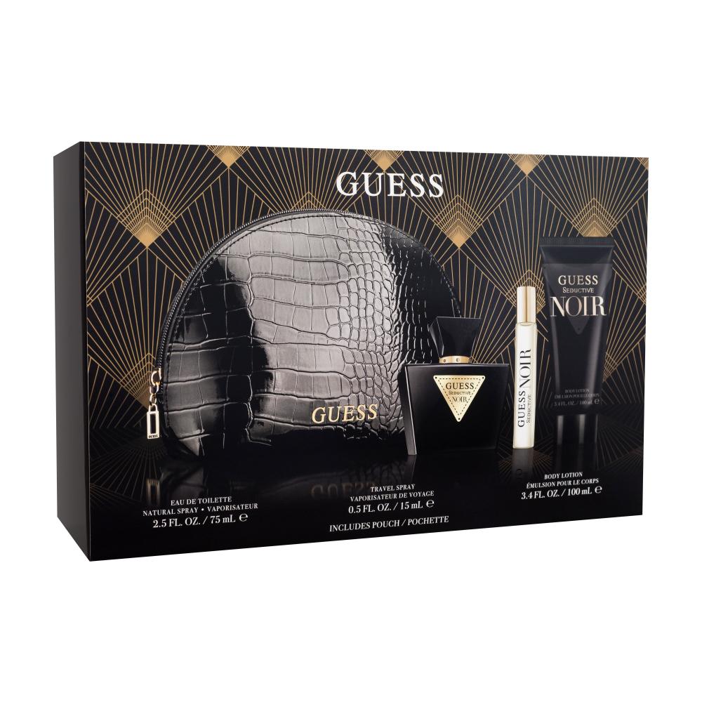 GUESS Seductive Noir SET1 Geschenkset Eau de Toilette 75 ml + Körpermilch 100 ml + Eau de Toilette 15 ml + Kosmetiketui