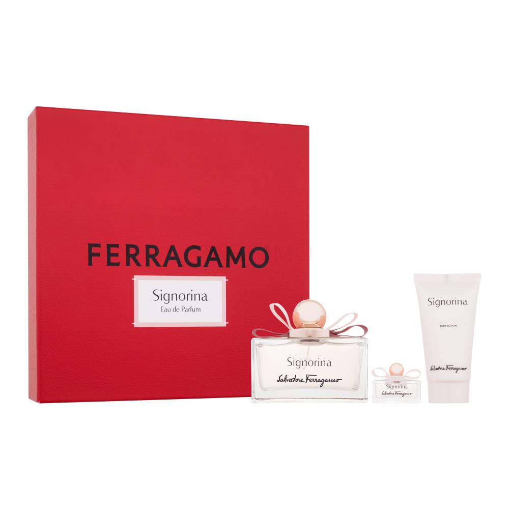 Ferragamo Signorina Geschenkset Eau de Parfum 100 ml + Körpermilch 50 ml + Eau de Parfum 5 ml