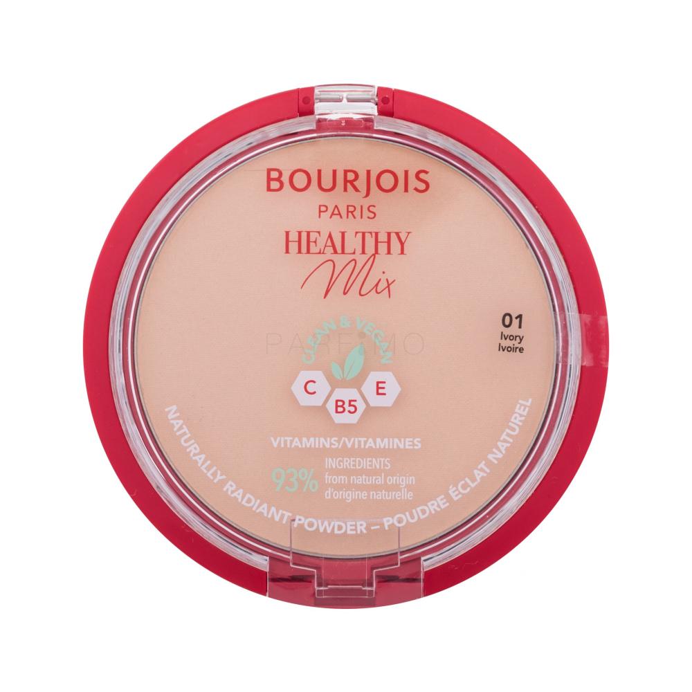 BOURJOIS Paris Healthy Mix Clean & Vegan Naturally Radiant Powder Puder für Frauen 10 g Farbton  01 Ivory