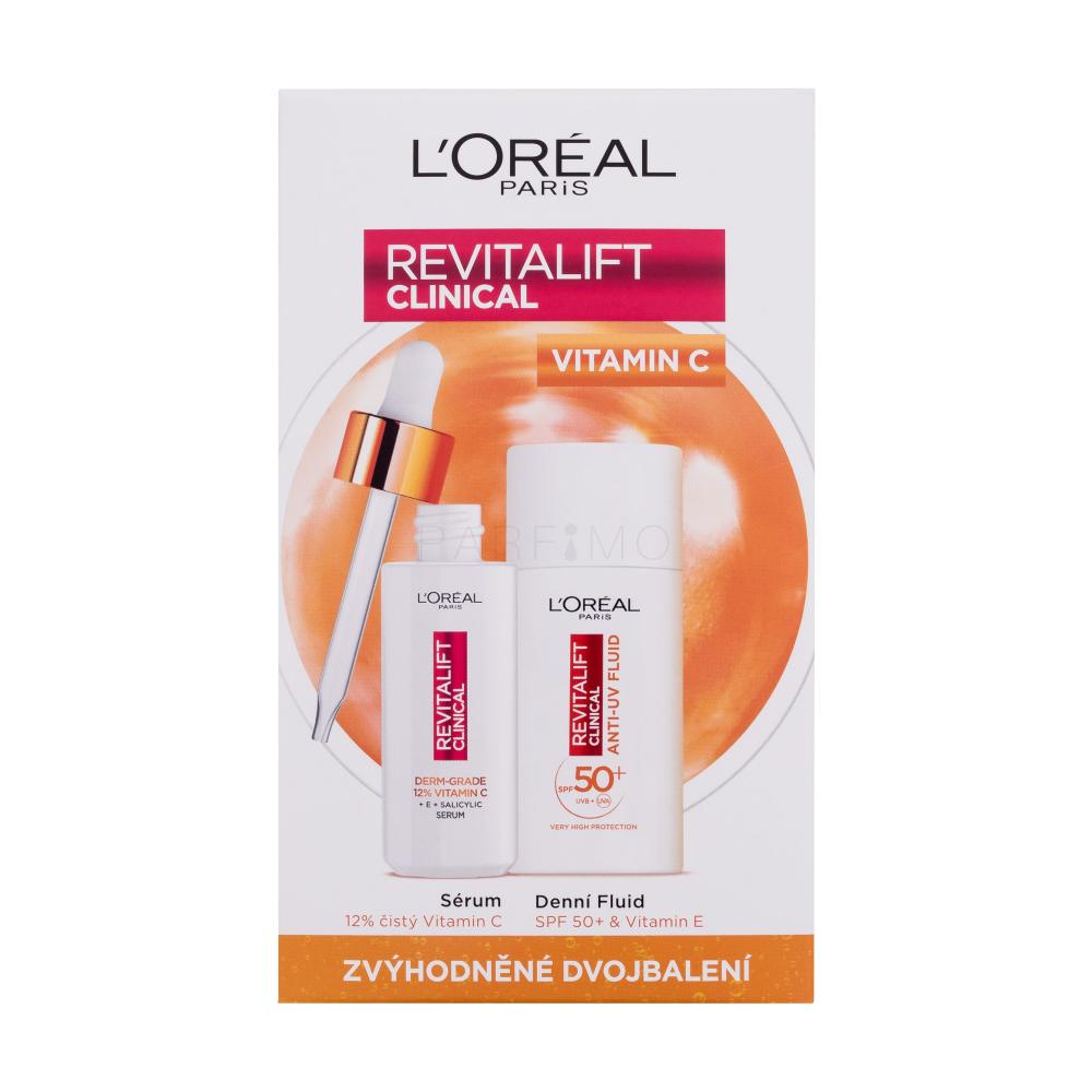 L'Oréal Paris Revitalift Clinical Pure 12% Vitamin C Geschenkset Revitalift Clinical Vitamin C Serum 30 ml + Tagescreme Revitalift Clinical Vitamin C Anti-UV Fluid SPF50 50 ml