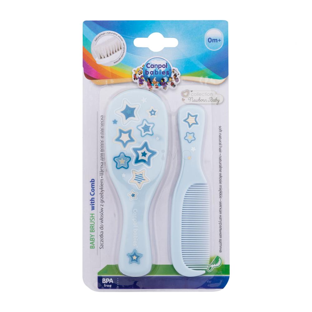 Canpol babies Newborn Baby Baby Brush With Comb Stars Haarkamm für Kinder Set