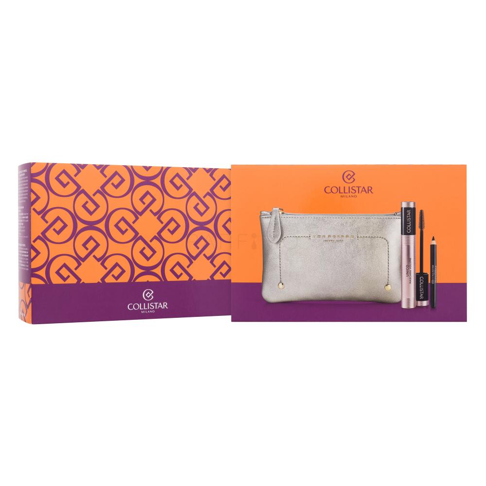 Collistar Volume Unico Geschenkset Mascara Volume Unico 13 ml + Wasserfester Eyeliner Professional Eye Pencil 0,8 g Schwarz + Kosmetiktasche The Bridge