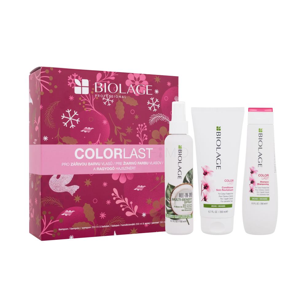 Biolage Color Last Geschenkset Color Last Shampoo 250 ml + Color Last Conditioner 200 ml + Haarspray All-In-One Coconut Infusion 150 ml