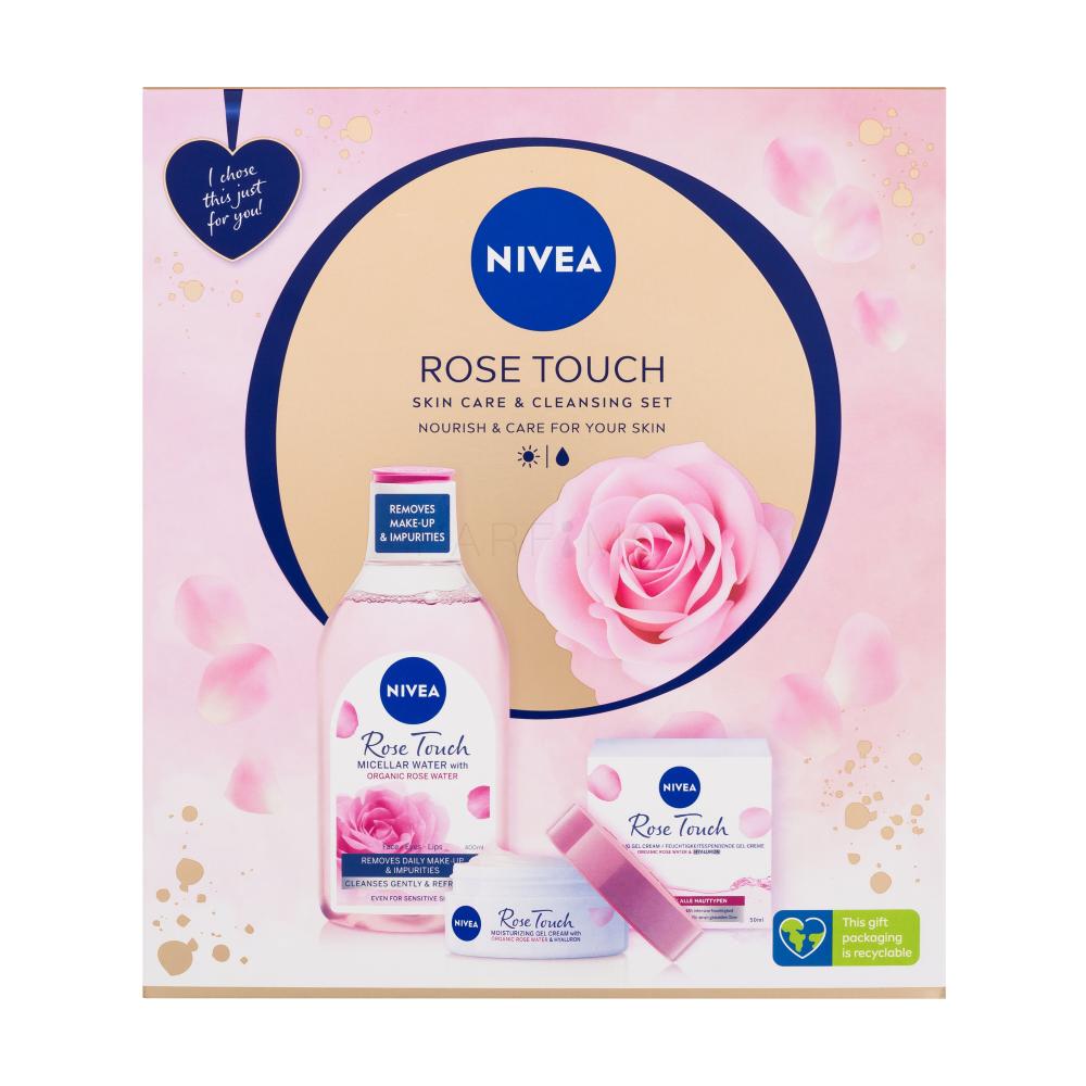 Nivea Rose Touch Geschenkset Mizellenwasser Rose Touch 400 ml + Tagesgel-Creme Rose Touch 50 ml