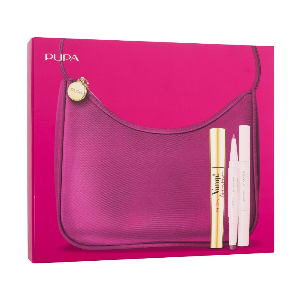 Pupa Vamp! Forever Geschenkset Mascara Vamp! Forever 9 ml + Lippenkonturenstift und Lippenstift Vamp! Creamy Duo 0,8 g 002 + Handtasche