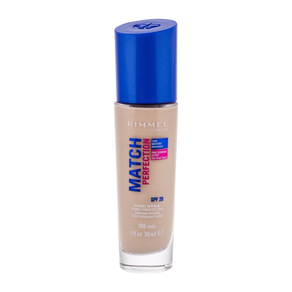 Rimmel London Match Perfection SPF20 Foundation für Frauen 30 ml Farbton  100 Ivory