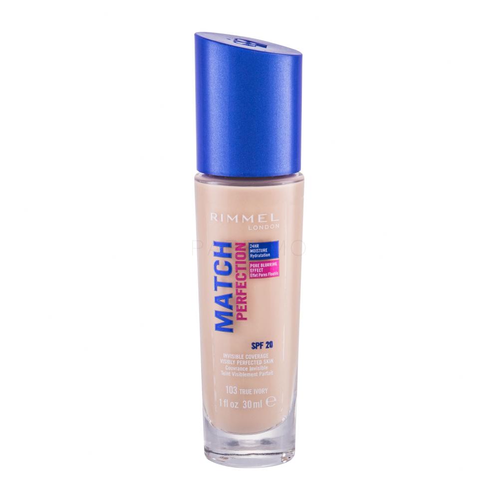 Rimmel London Match Perfection SPF20 Foundation für Frauen 30 ml Farbton  103 True Ivory