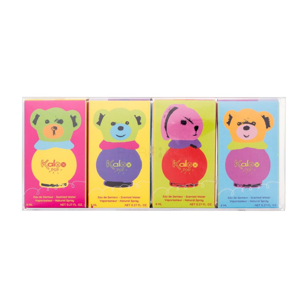 Kaloo My Mini Kaloo Collection Pop Geschenkset Körperspray Pop Jaune 8 ml + Körperspray Pop Turquoise 8 ml + Körperspray Pop Rouge 8 ml + Körperspray Pop Violet 8 ml