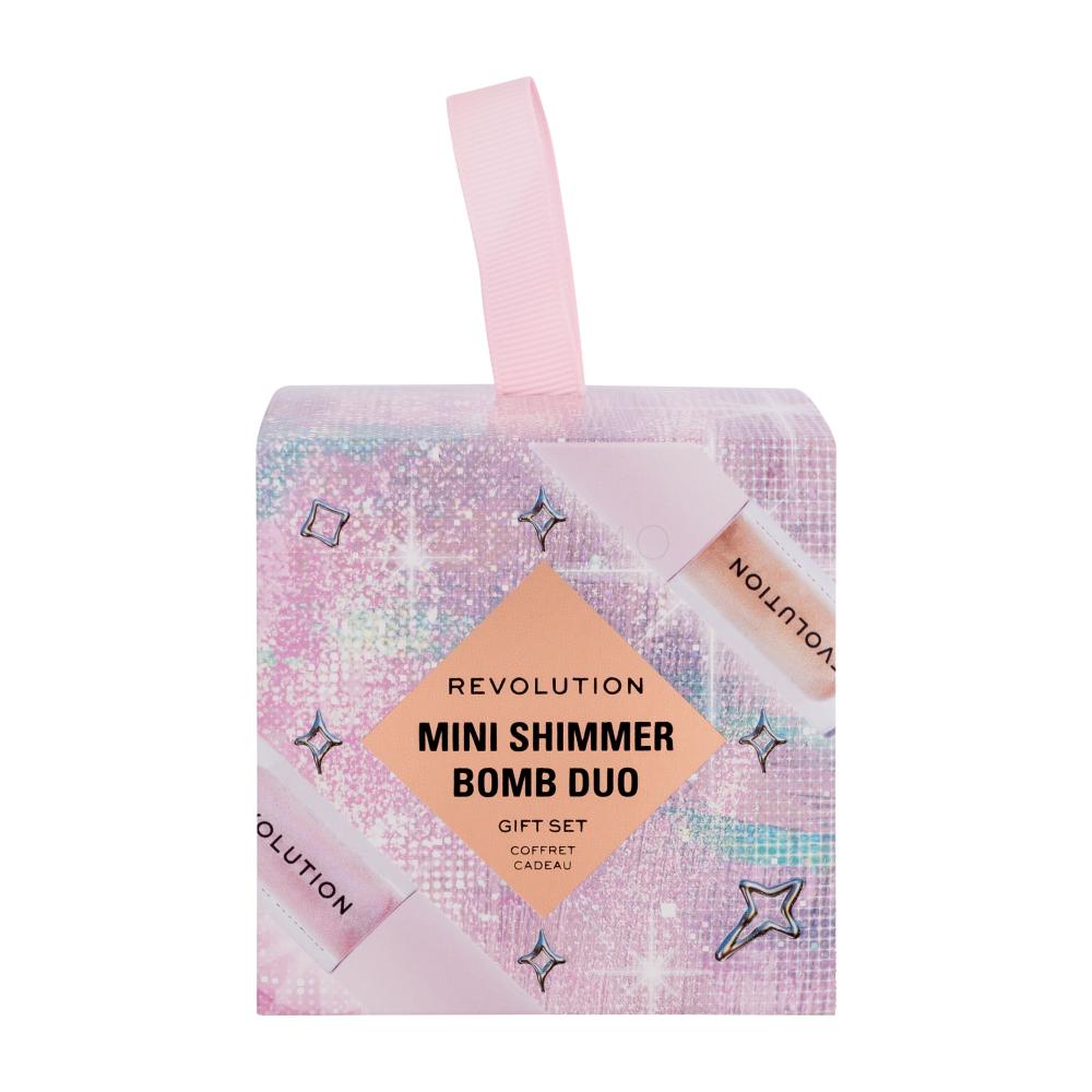 Makeup Revolution London Mini Shimmer Bomb Duo Geschenkset Lipgloss Shimmer Bomb 1,4 ml Sparkle Pink + Lipgloss Shimmer Bomb 1,4 ml Glistening Gold