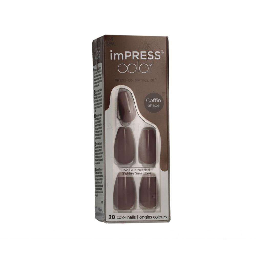 Kiss imPRESS Color Coffin Shape Kunstnägel für Frauen 30 St. Farbton  507 Dusk Till Dawn