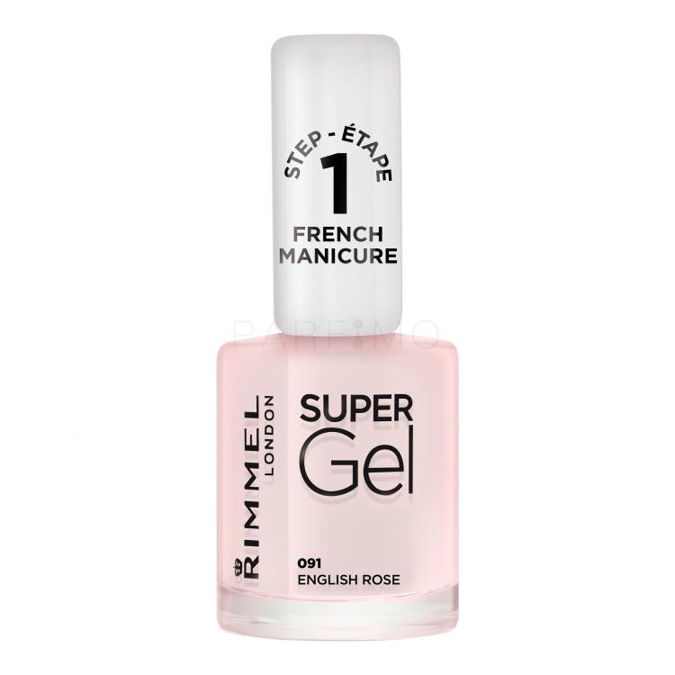 Rimmel London Super Gel French Manicure STEP1 Nagellack für Frauen 12 ml Farbton  091 English Rose